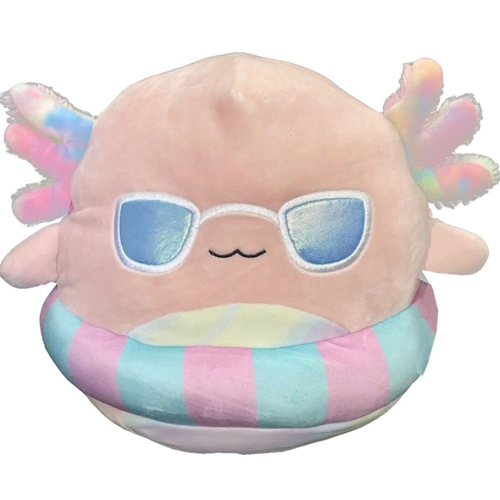 Squishmallows Official Kellytoys Summer Squad 11 Inch Archie Axolotl Pool Party